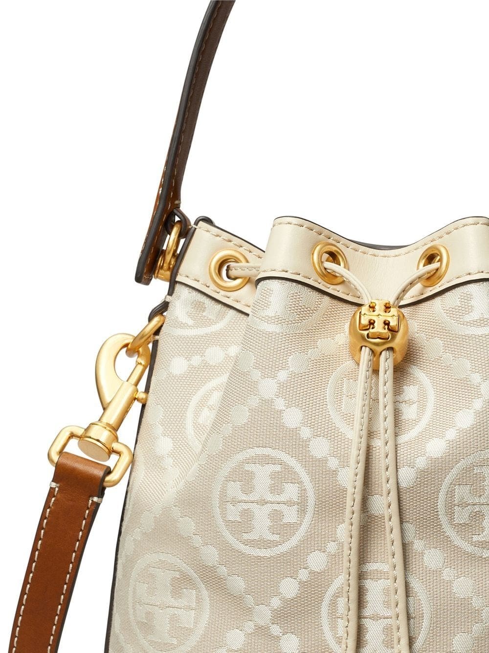 Tory Burch T Monogram embossed-logo bucket bag - Image 5
