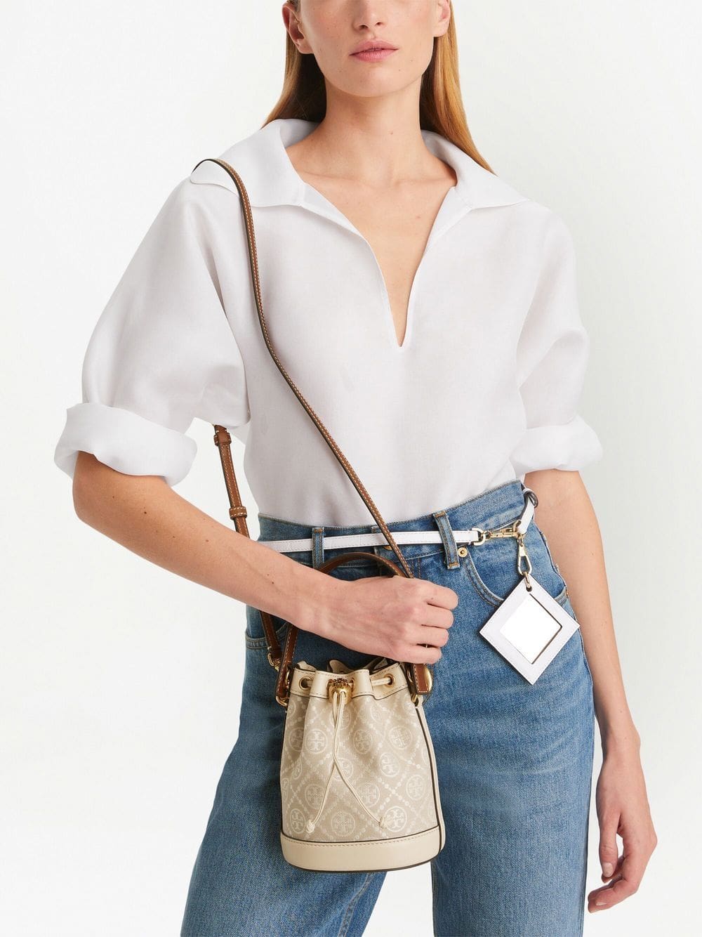 Tory Burch T Monogram jacquard bucket bag - Image 2