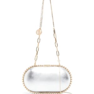 Rosantica Clio crystal-embellished leather clutch bag