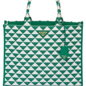 Prada large Symbole embroidered tote bag