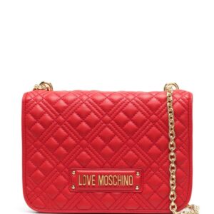 Love Moschino logo-plaque quilted shoulder bag