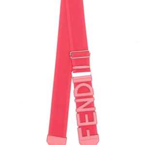 FENDI logo-embroidered leather shoulder strap