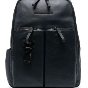 PIQUADRO logo-lettering leather backpack