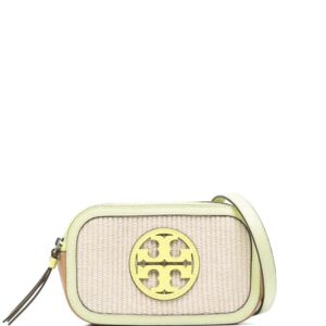 Tory Burch  mini Miller contrasting raffia crossbody bag