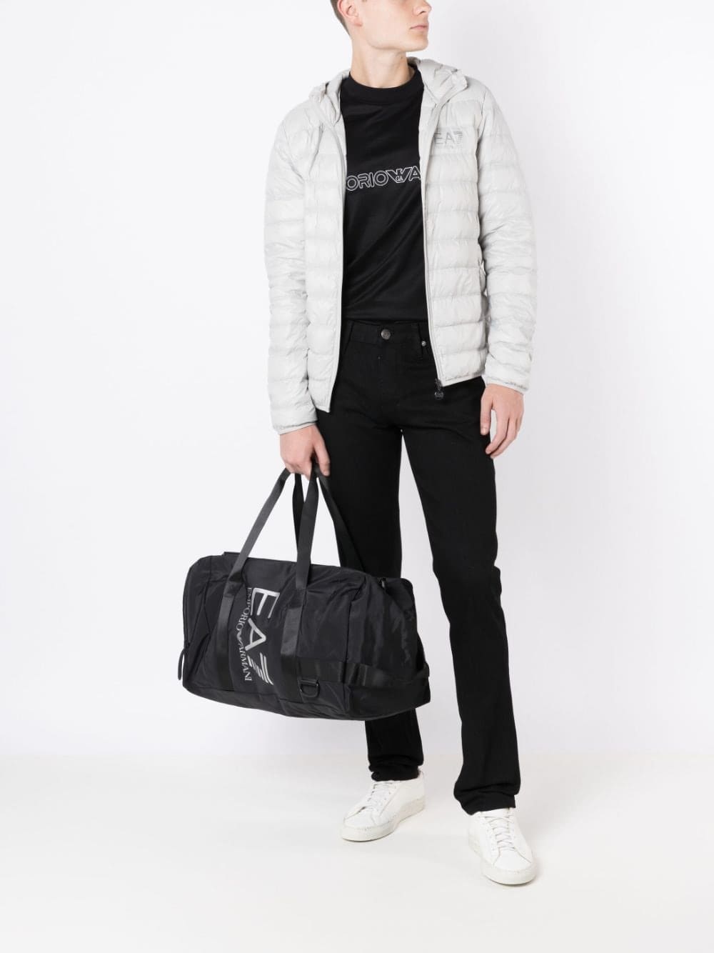 Ea7 Emporio Armani logo-print zipped holdall - Image 2