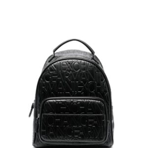 Armani Exchange logo-embossed faux-leather backpack