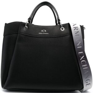 Armani Exchange logo-print leather tote