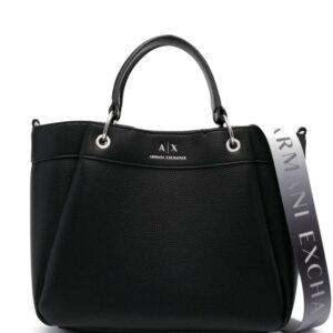 Armani Exchange logo-print leather tote