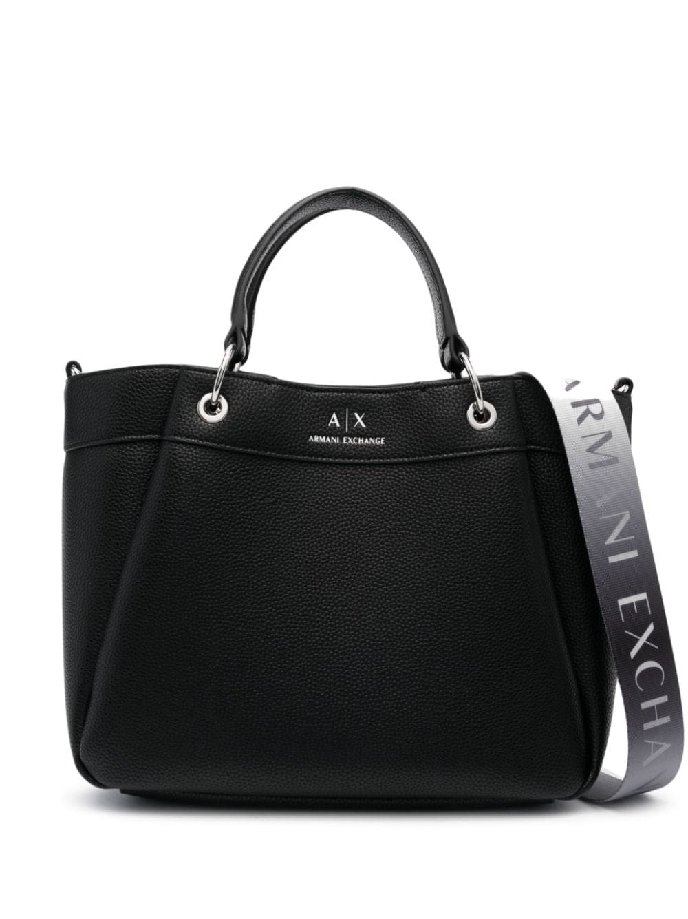 Armani Exchange logo-print leather tote