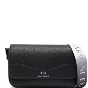 Armani Exchange logo-print leather crossbody bag