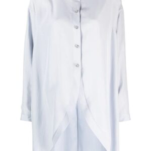 Giorgio Armani  high-low button-fastening silk shirt