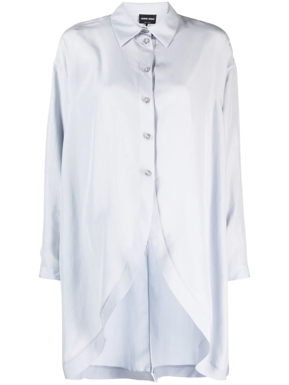 Giorgio Armani high-low button-fastening silk shirt