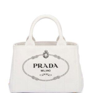 Prada logo-print canvas tote bag