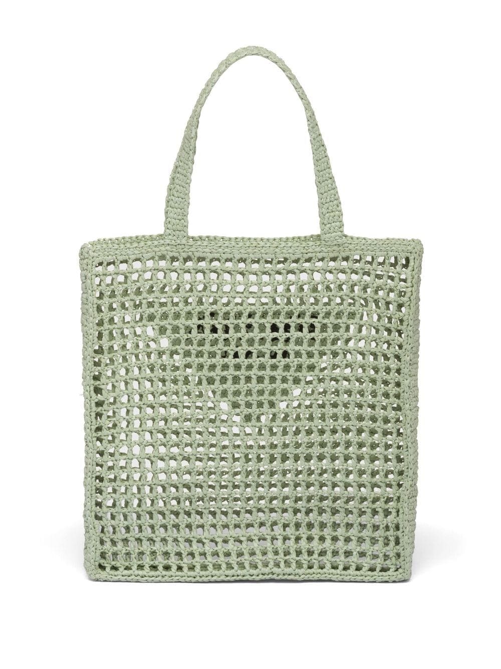 Prada triangle-logo crochet rafia tote bag - Image 3