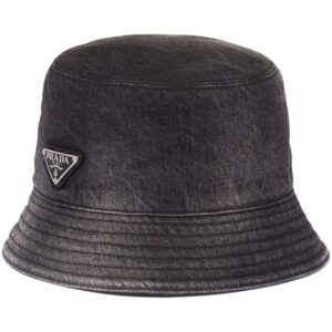 Prada triangle-logo denim bucket hat