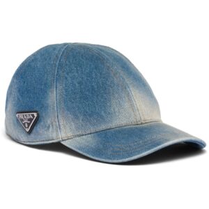 Prada triangle-logo denim baseball cap