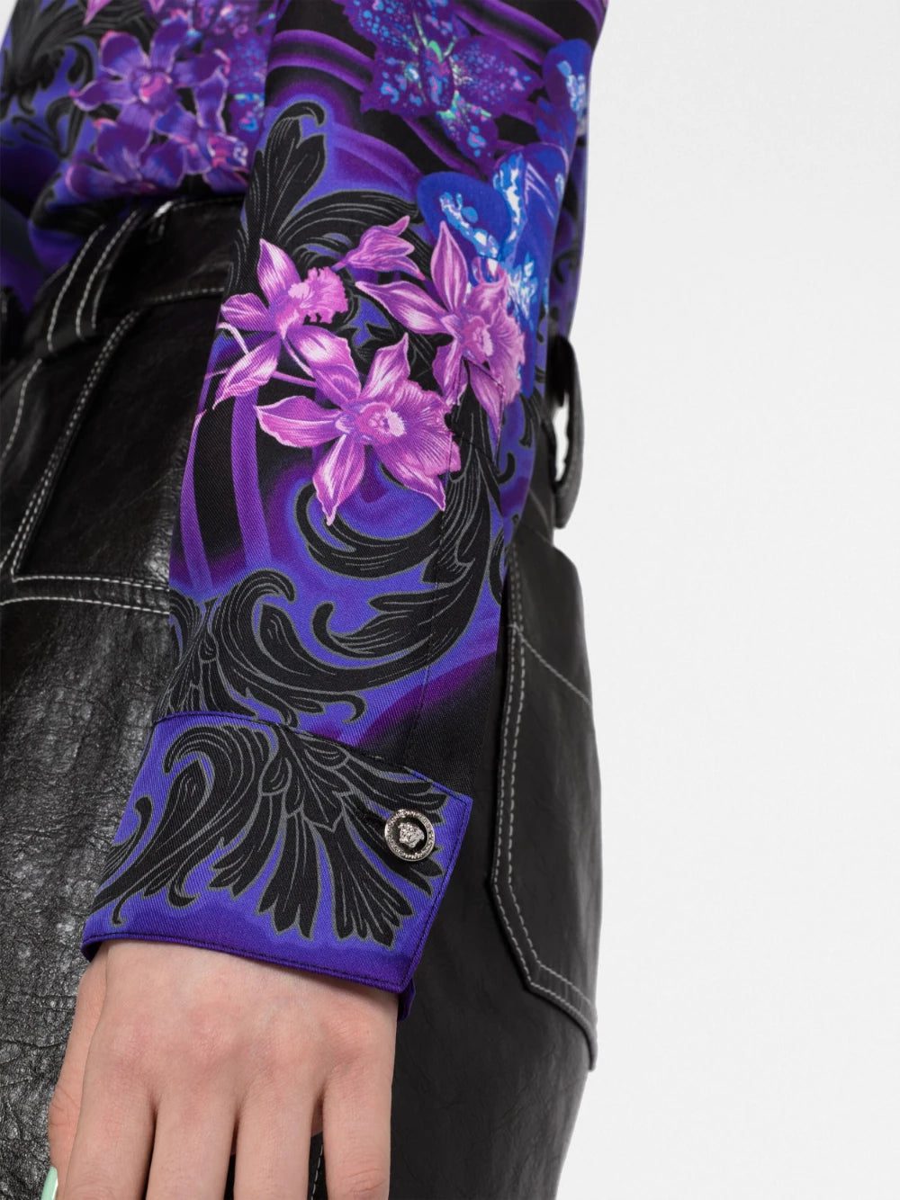 Versace Orchid Barocco-print silk shirt - Image 3