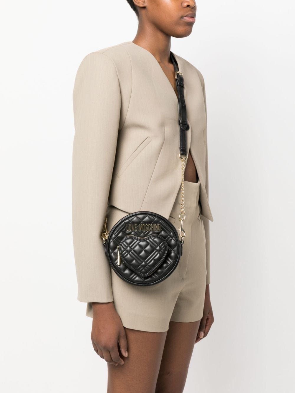 Love Moschino quilted round-shape mini cross-body bag - Image 2