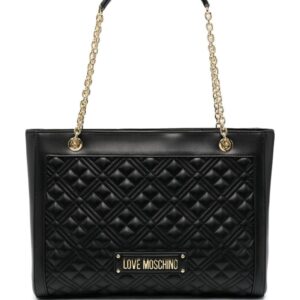Love Moschino logo-embossed quilted tote bag