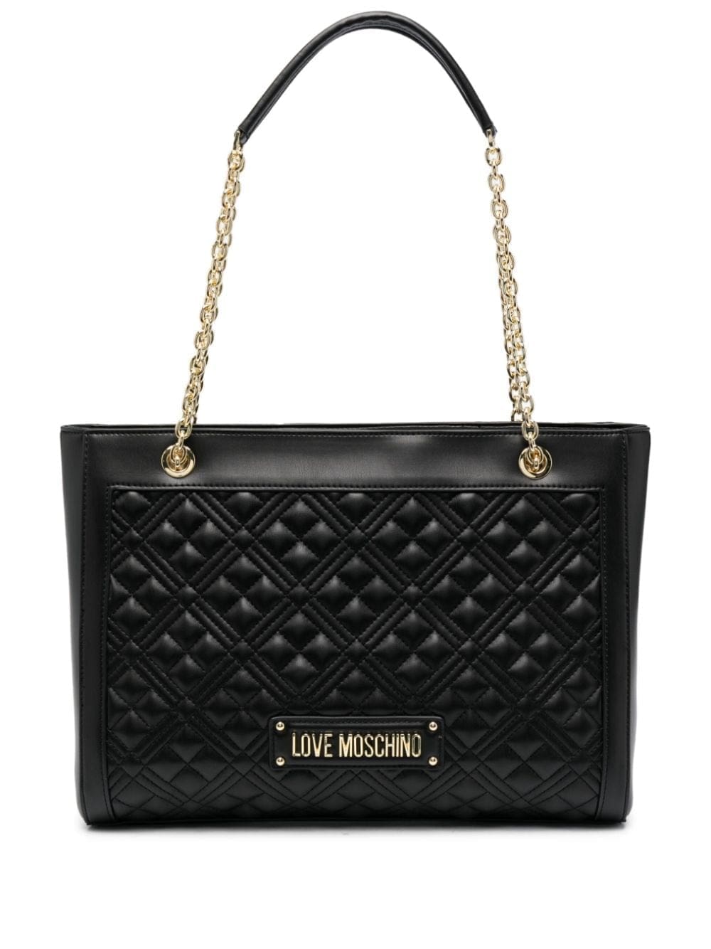 Love Moschino logo-embossed quilted tote bag