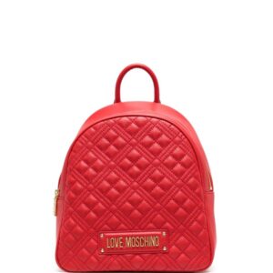 Love Moschino quilted logo-plaque backpack