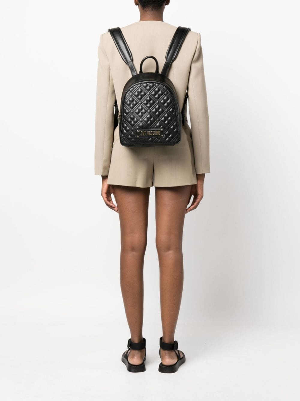 Love Moschino quilted logo-plaque backpack - Image 2