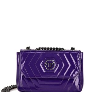 Philipp Plein quilted patent-leather shoulder bag