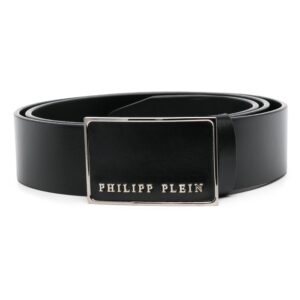 Philipp Plein logo-buckle fastening leather belt