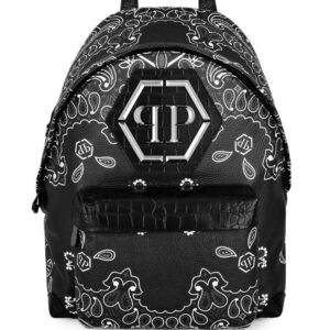 Philipp Plein logo-plaque leather backpack