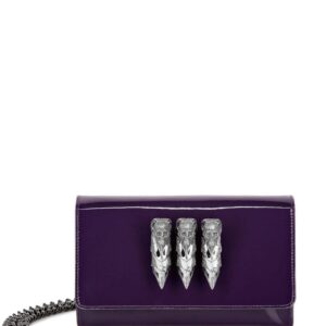 Philipp Plein skull-ring leather shoulder bag