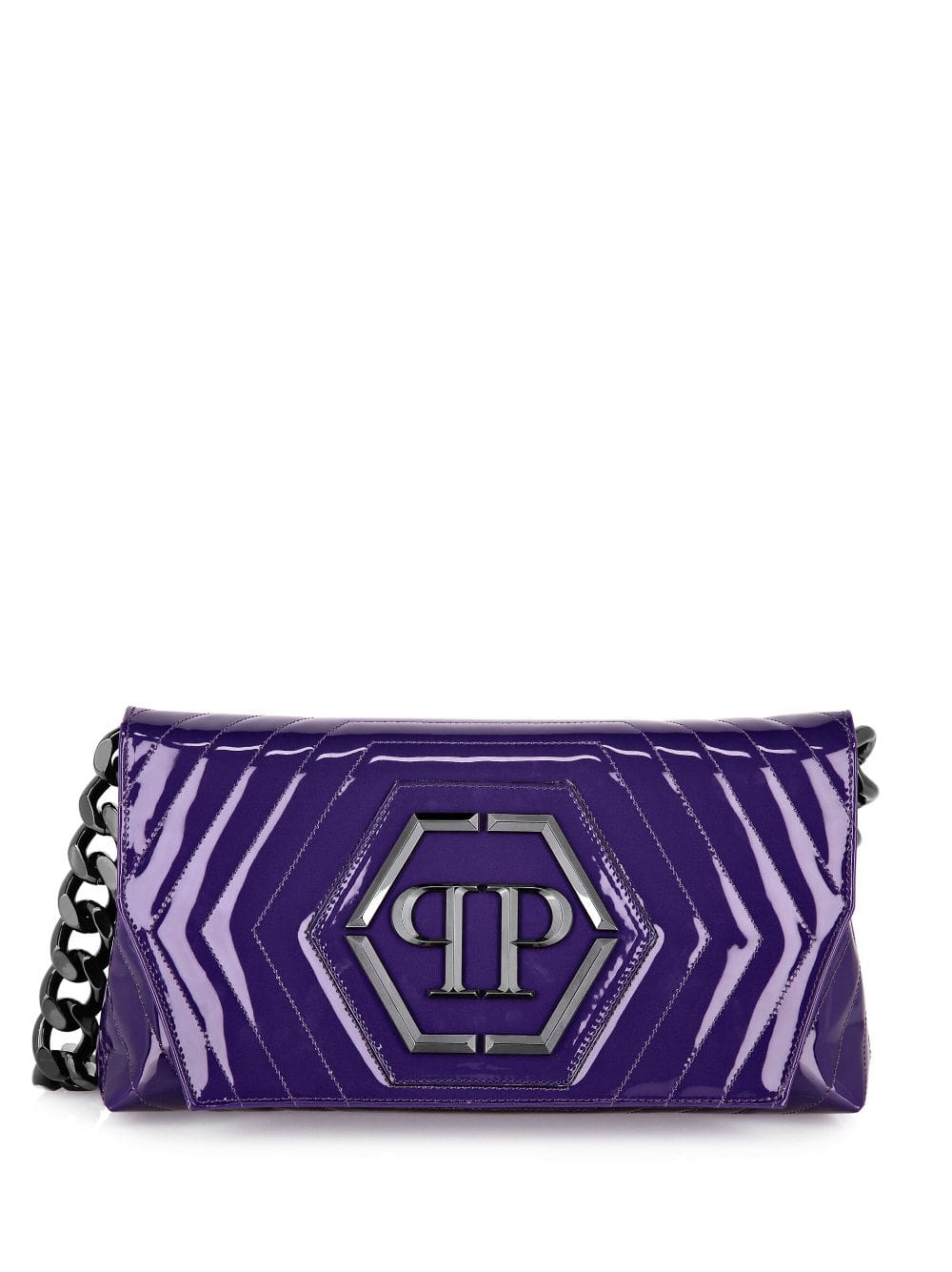 Philipp Plein Stones patent-leather shoulder bag
