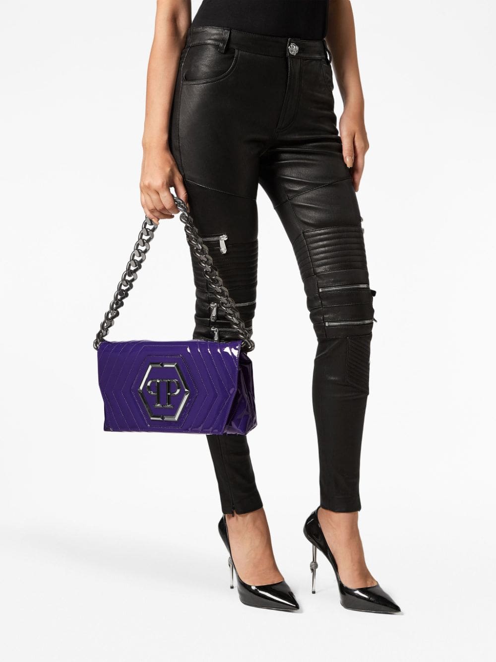 Philipp Plein Stones patent-leather shoulder bag - Image 2