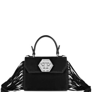 Philipp Plein Small Superheroine Fringe suede bag