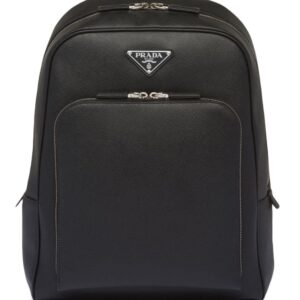 Prada Saffiano-leather triangle-logo backpack