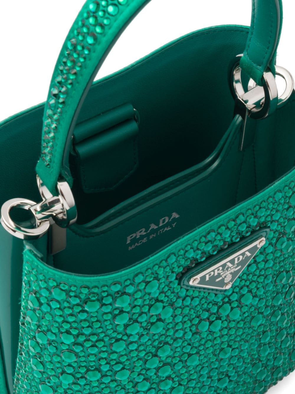 Prada small Panier crystal-embellished tote bag - Image 5