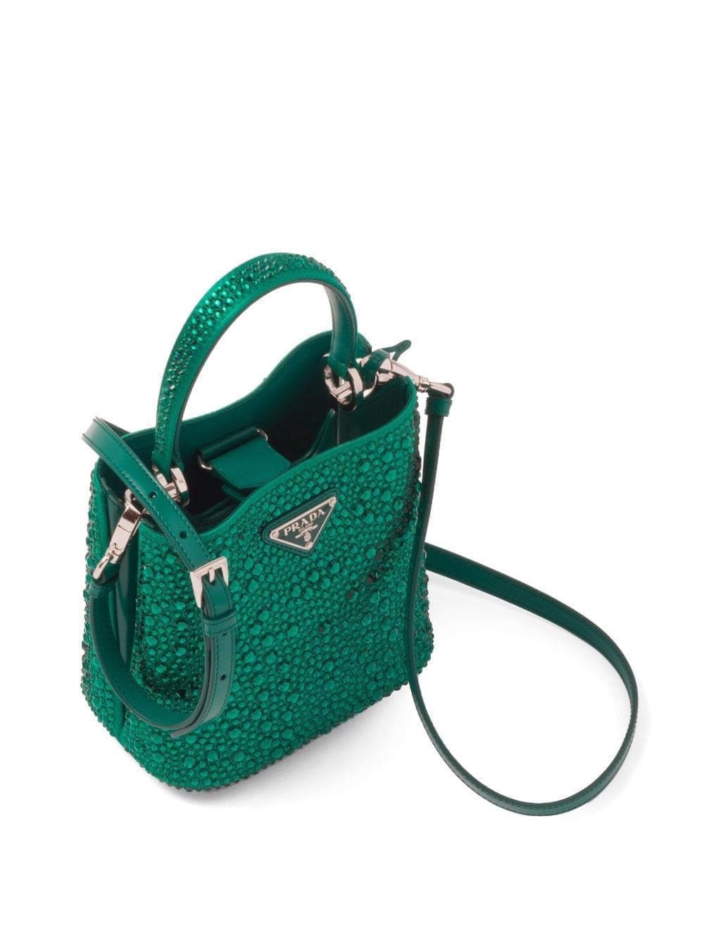 Prada small Panier crystal-embellished tote bag - Image 4