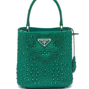 Prada small Panier crystal-embellished tote bag