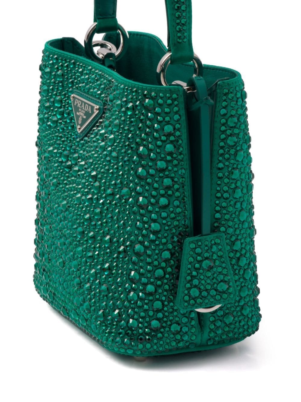 Prada small Panier crystal-embellished tote bag - Image 3