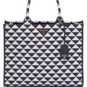 Prada large Symbole embroidered tote bag