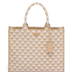 Prada large Symbole embroidered tote bag