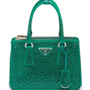 Prada Galleria crystal-embellished satin mini bag