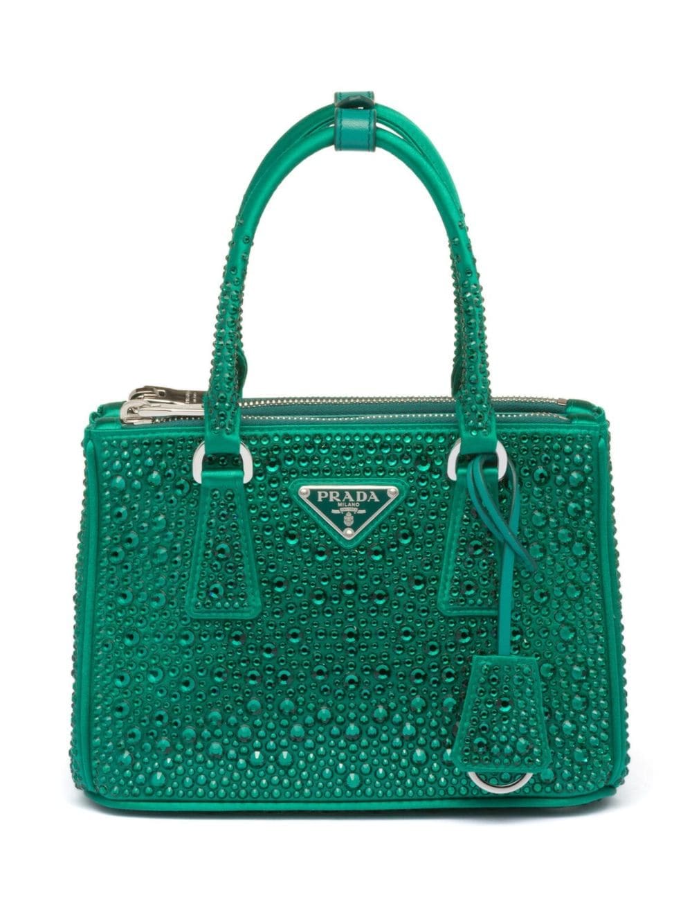Prada Galleria crystal-embellished satin mini bag