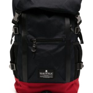 Makavelic contrasting-detail logo-patch backpack