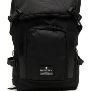 Makavelic multiple pockets logo-patch backpack