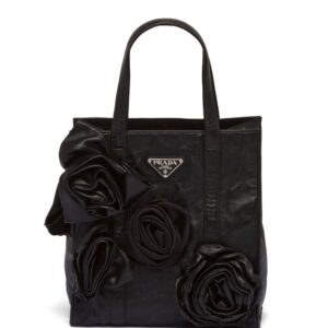 Prada mini floral-appliqué tote bag