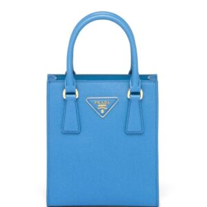Prada triangle-logo Saffiano-leather tote bag