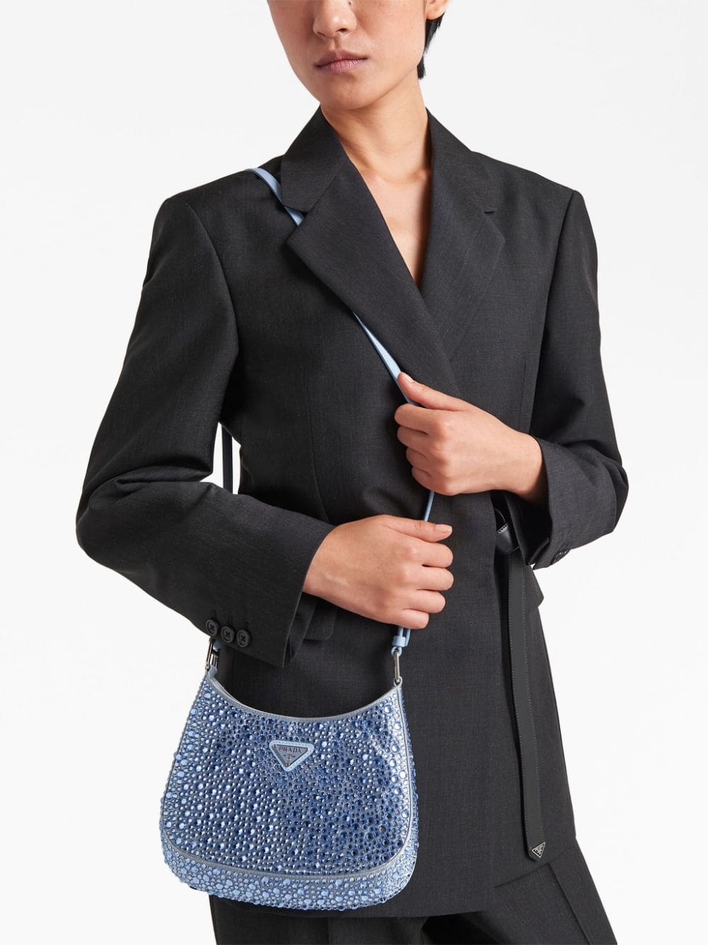 Prada Cleo crystal-embellished shoulder bag - Image 3