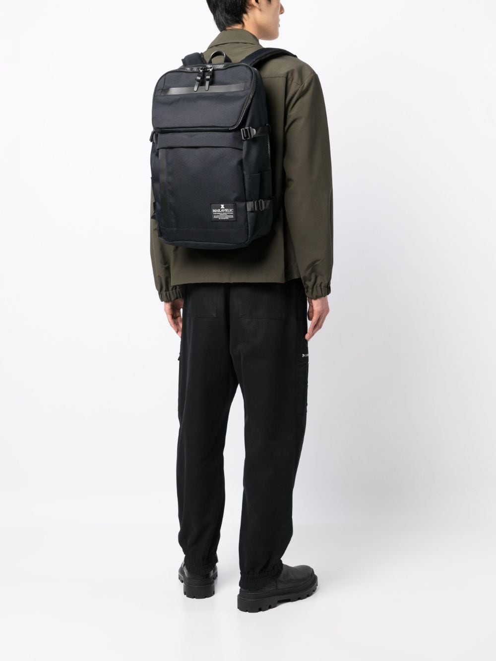 Makavelic zip-up logo-patch backpack - Image 2