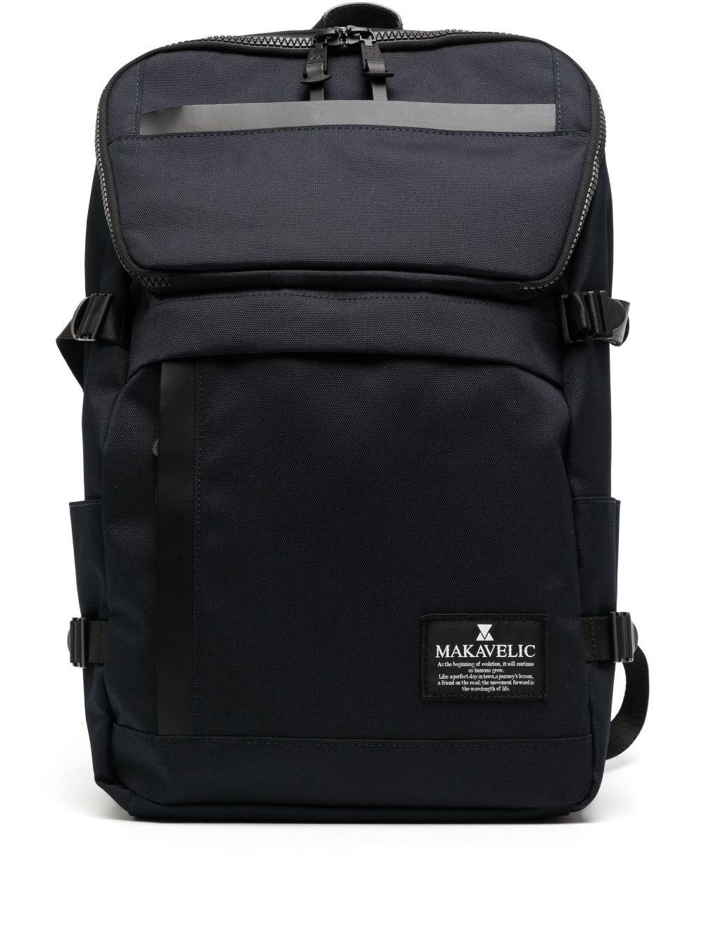 Makavelic zip-up logo-patch backpack