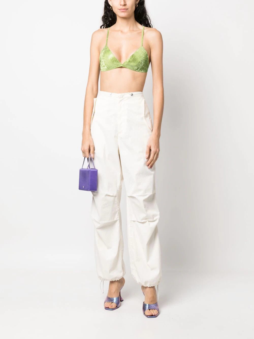 Nuè rhinestone embellished triangle bra top - Image 2